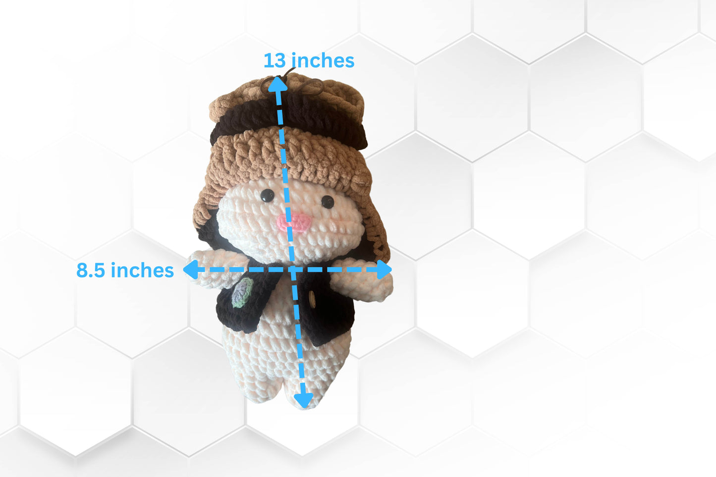 Handmade Crochet Pilot Pig Plush Doll