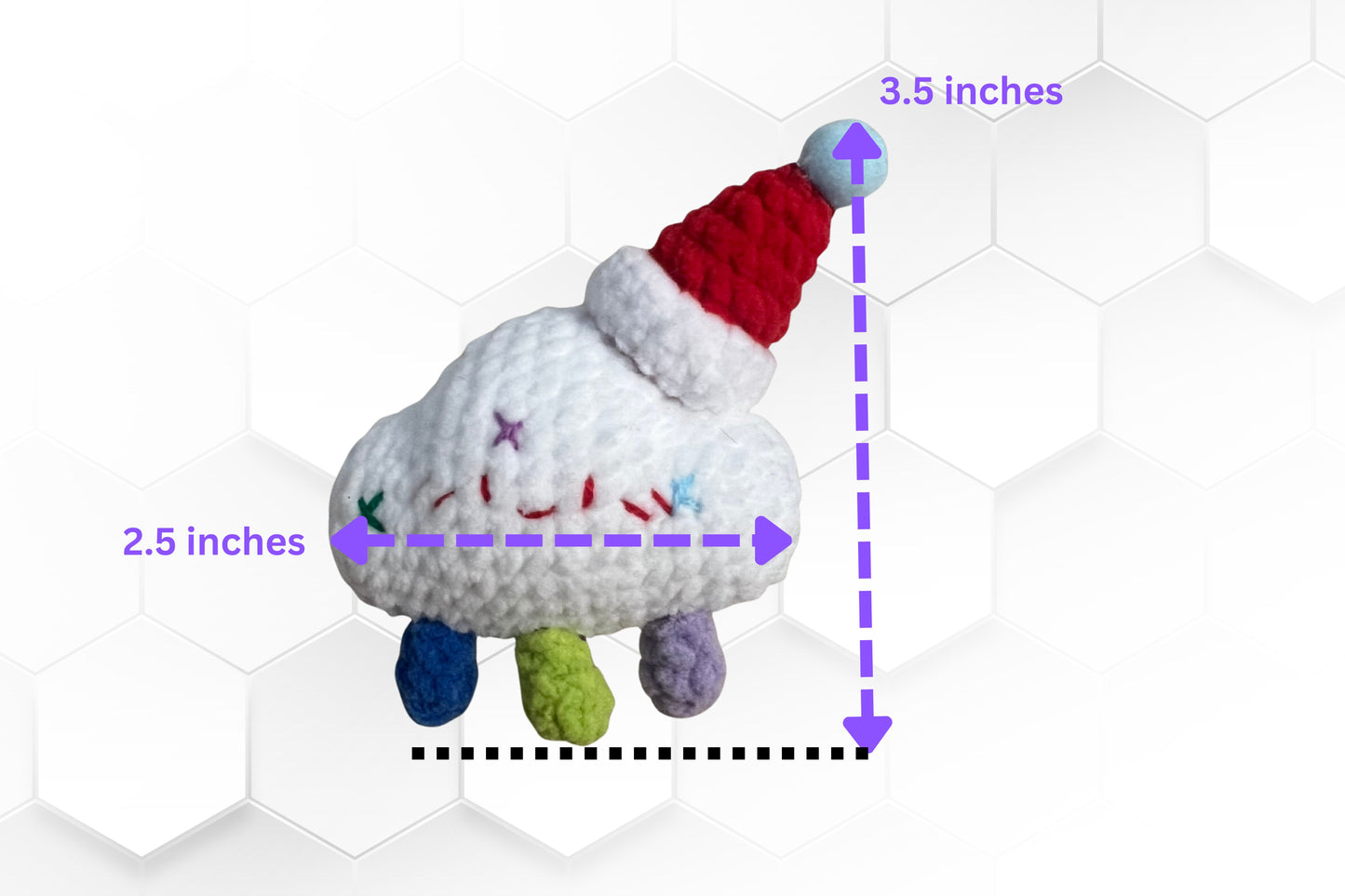 Crochet Cloud Santa Keychain
