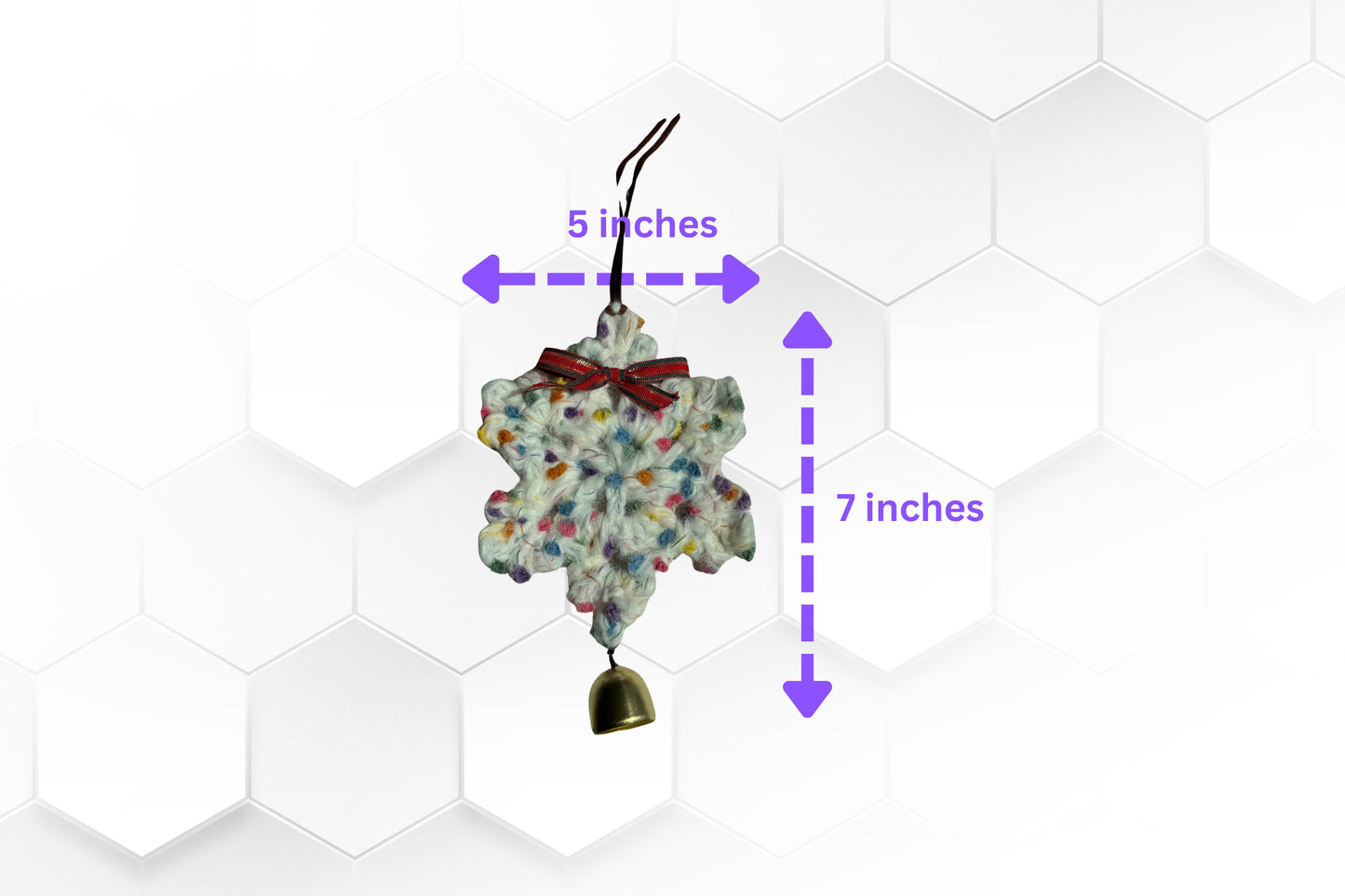 Handmade Crochet Snowflake Bell Ornament Decoration