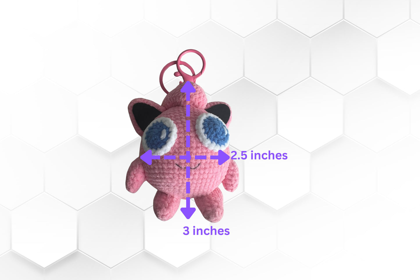 Handmade Jigglypuff Crochet Plush Keychain