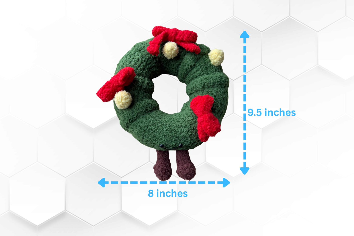Crochet Christmas Wreath Plushie, Chenille Ornament Decor