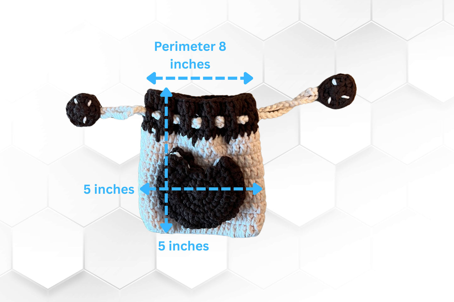 Crochet Cookie Drawstring Bag Coin Purse