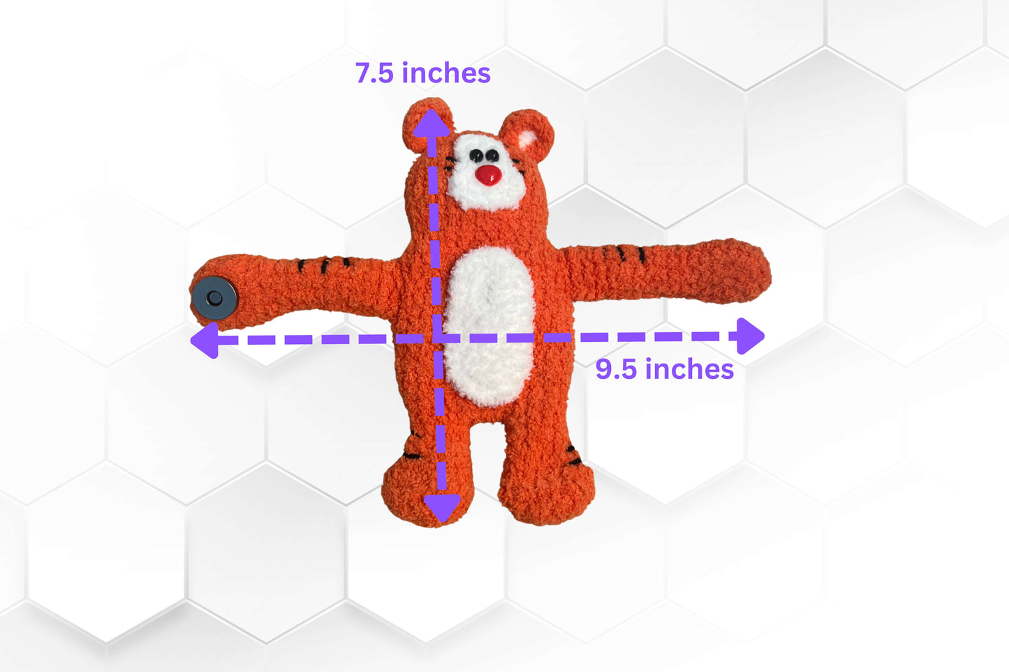 Magnetic Hugging Tiger Plush - Secret Storage, Backpack Clip & Wrist Wrap