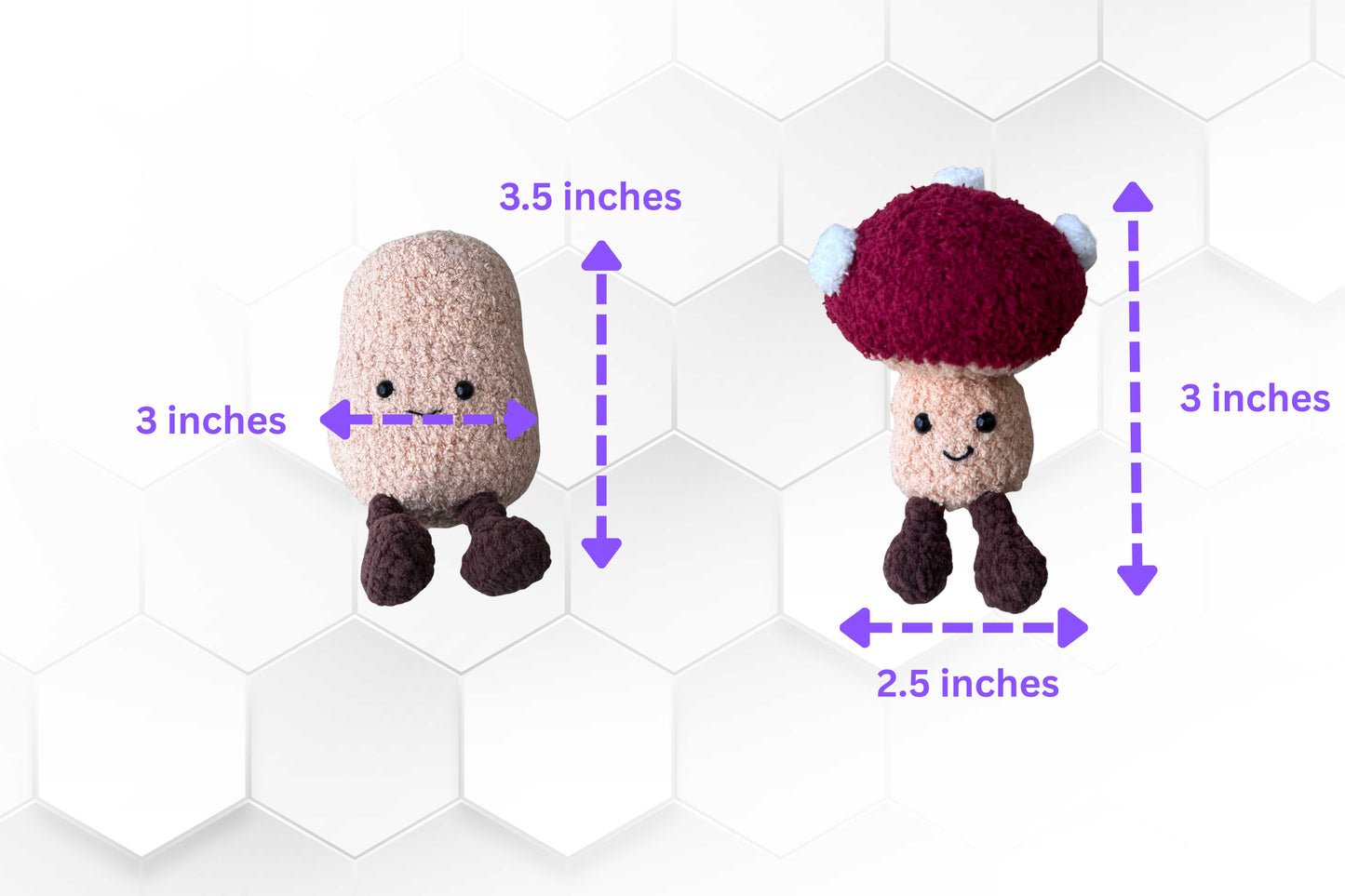 Kawaii Mushroom and Potato Plush Keychain