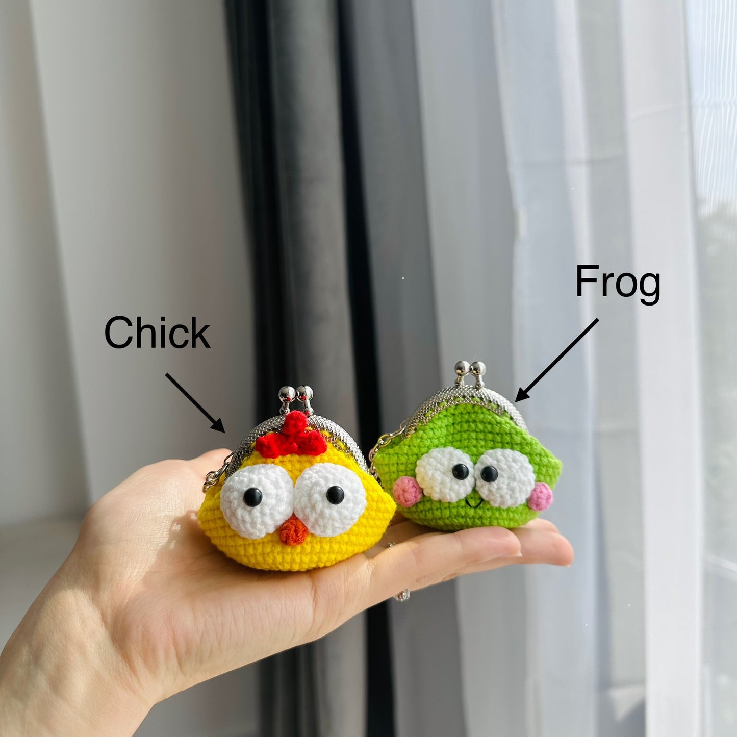Handmade Crochet Animal Coin Purse Keychain