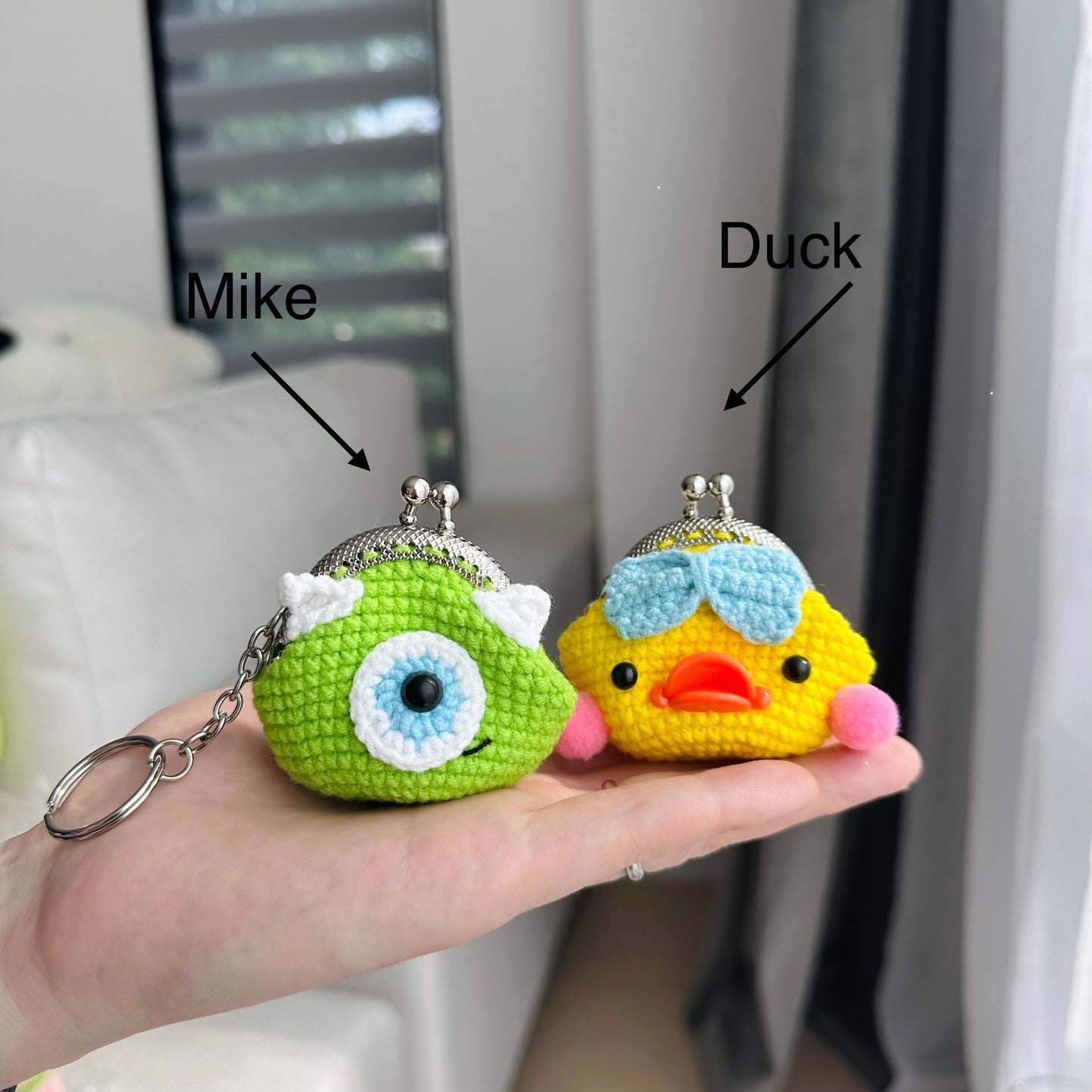 Handmade Crochet Animal Coin Purse Keychain