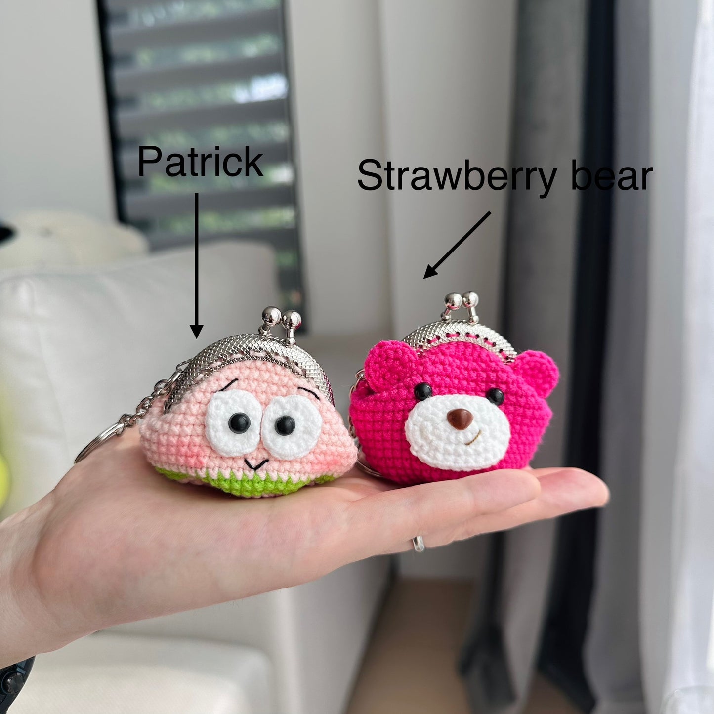 Handmade Crochet Animal Coin Purse Keychain