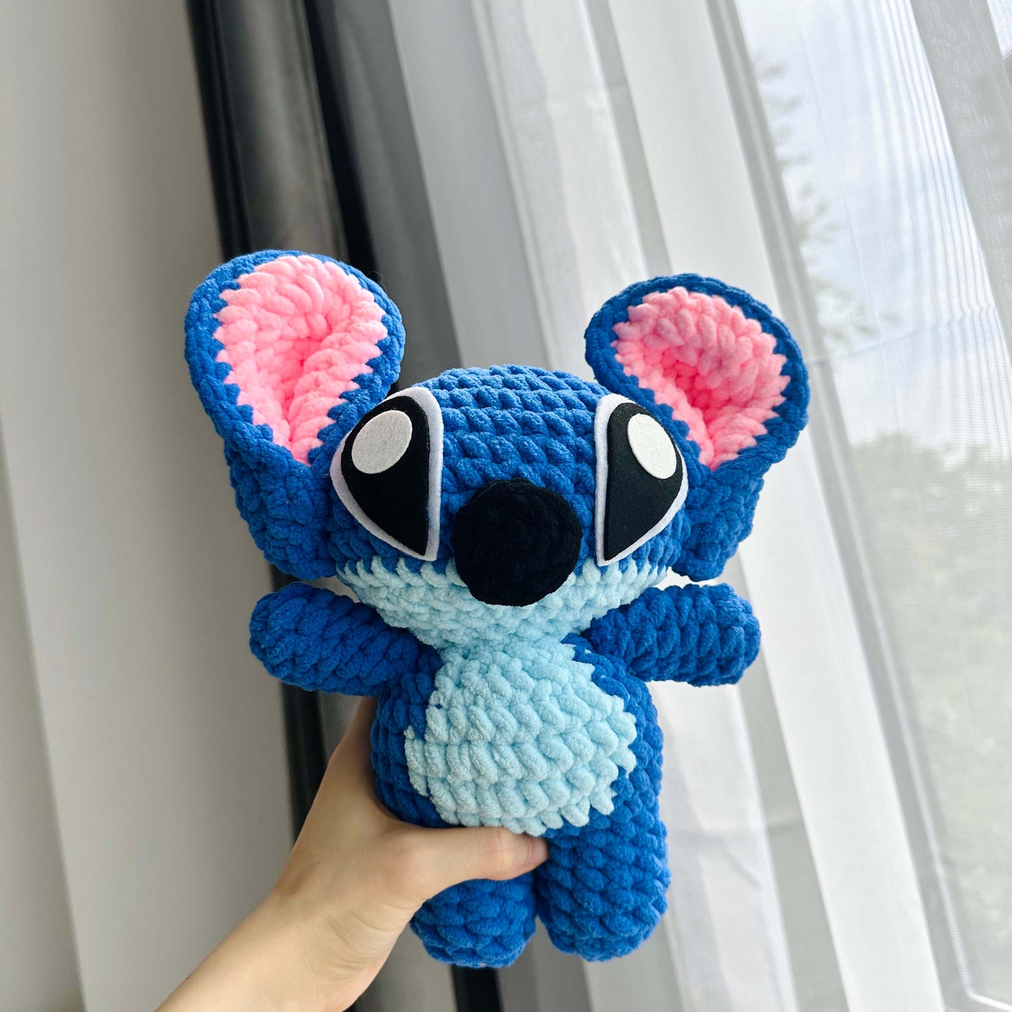 Crochet Blue Stitch Plush Handmade Toy