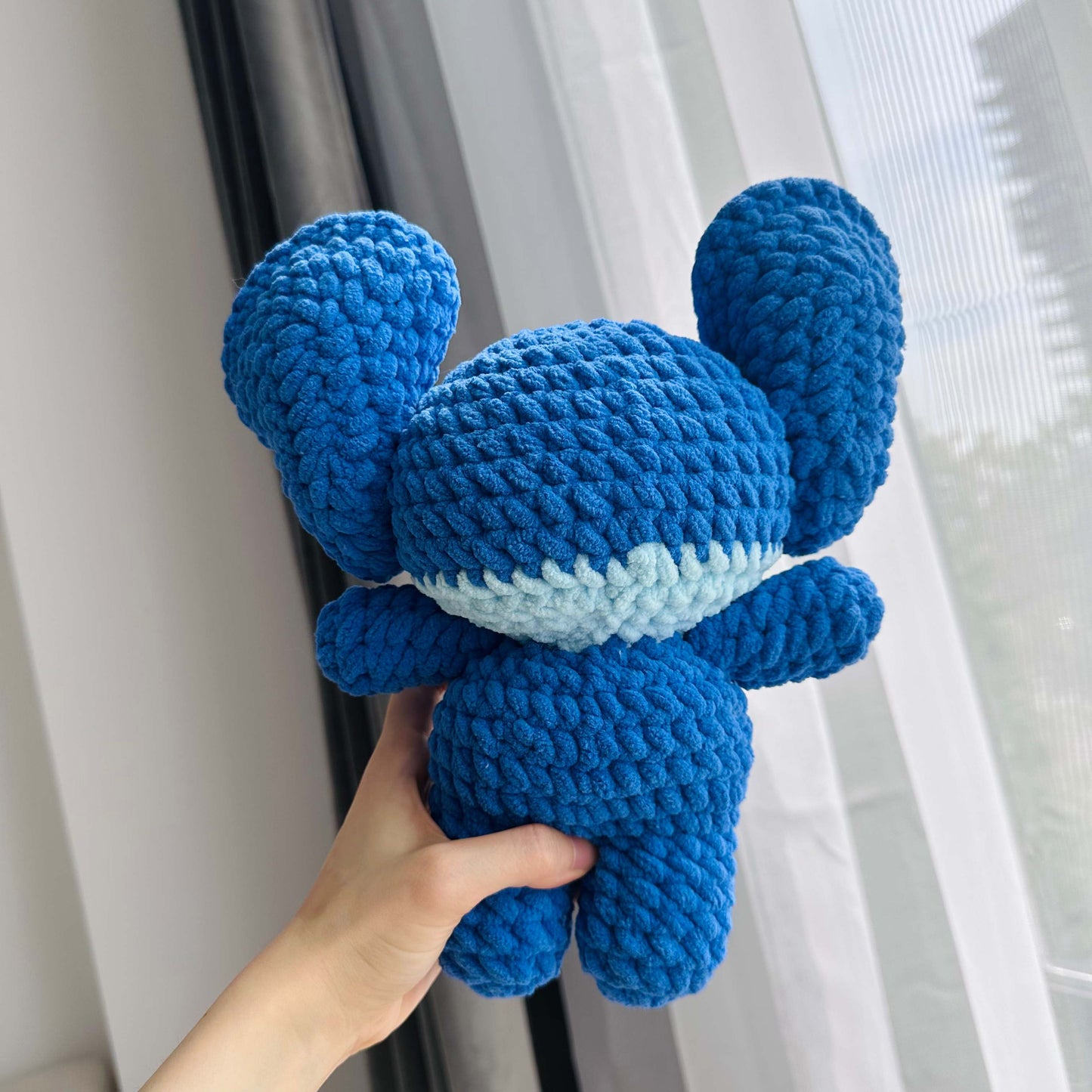 Crochet Blue Stitch Plush Handmade Toy