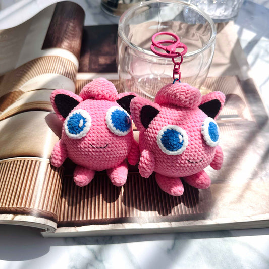 Handmade Jigglypuff Crochet Plush Keychain