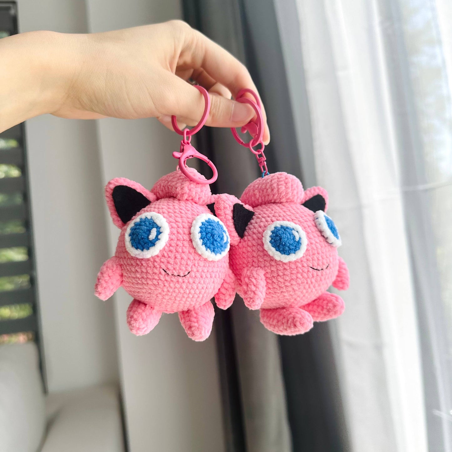 Handmade Jigglypuff Crochet Plush Keychain