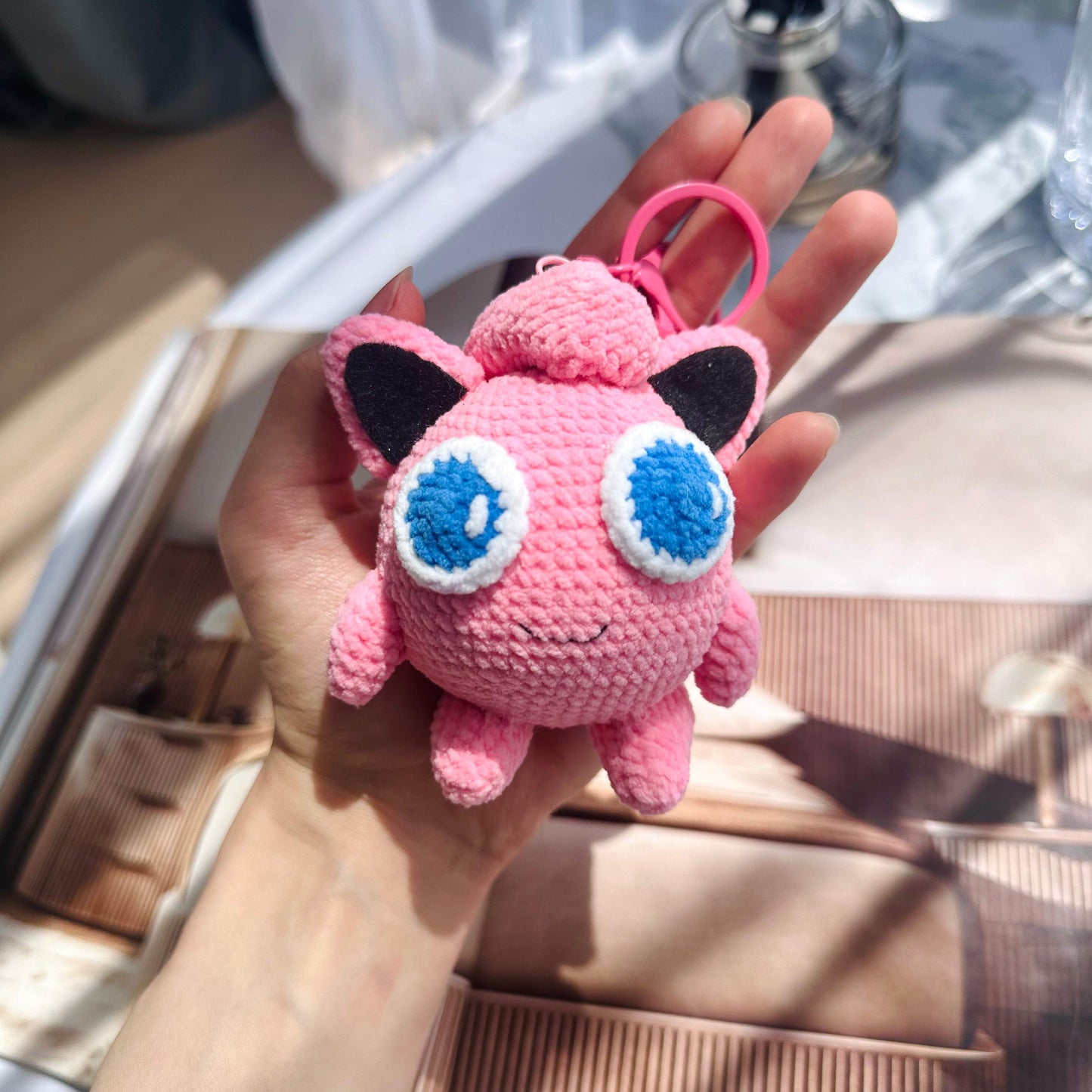 Handmade Jigglypuff Crochet Plush Keychain