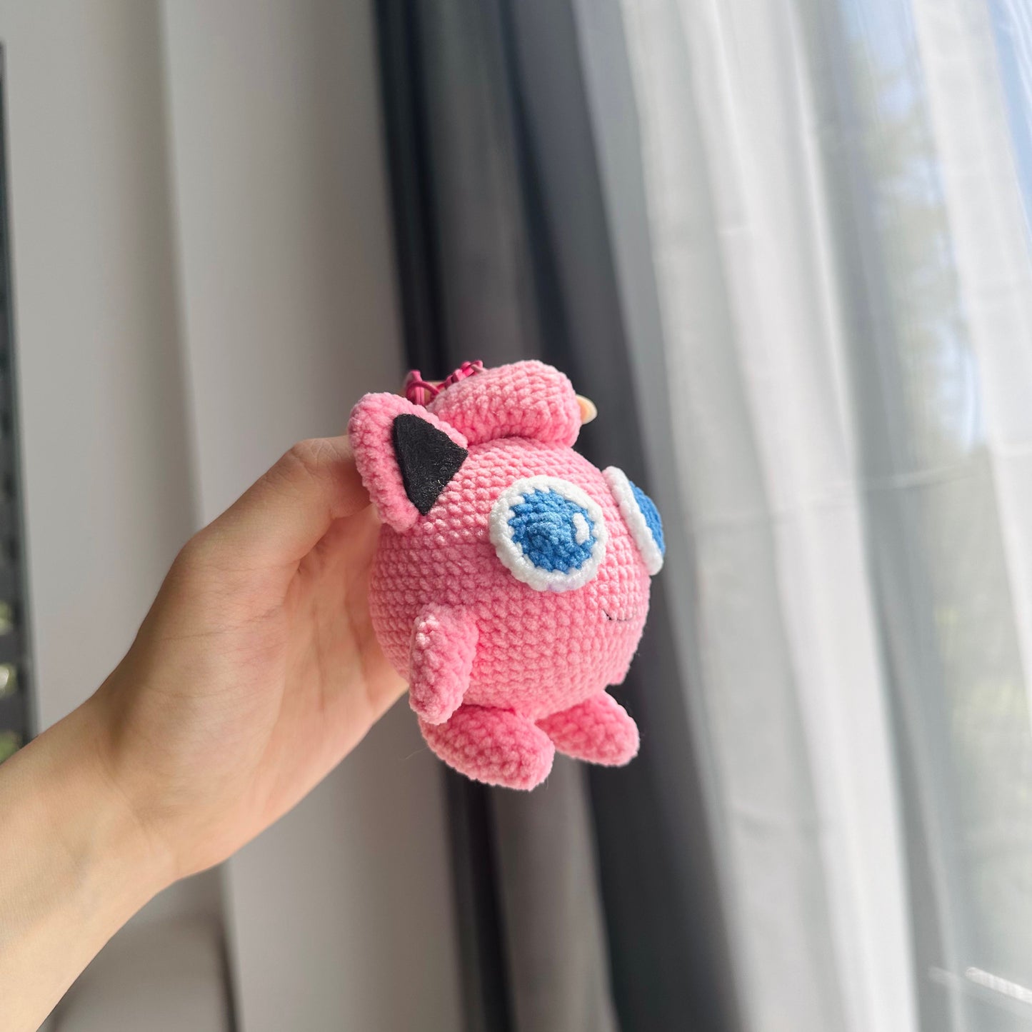 Handmade Jigglypuff Crochet Plush Keychain