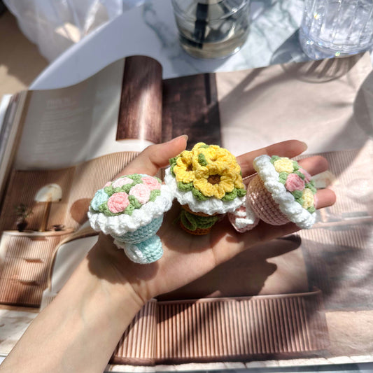 Crochet Flower Bouquet Keychain