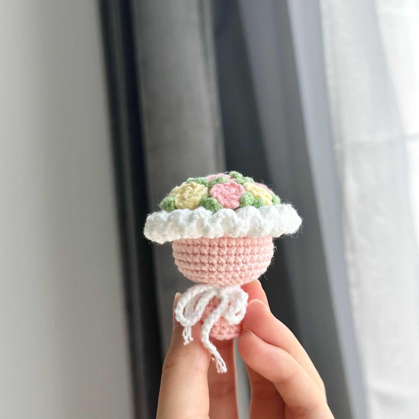 Crochet Flower Bouquet Keychain
