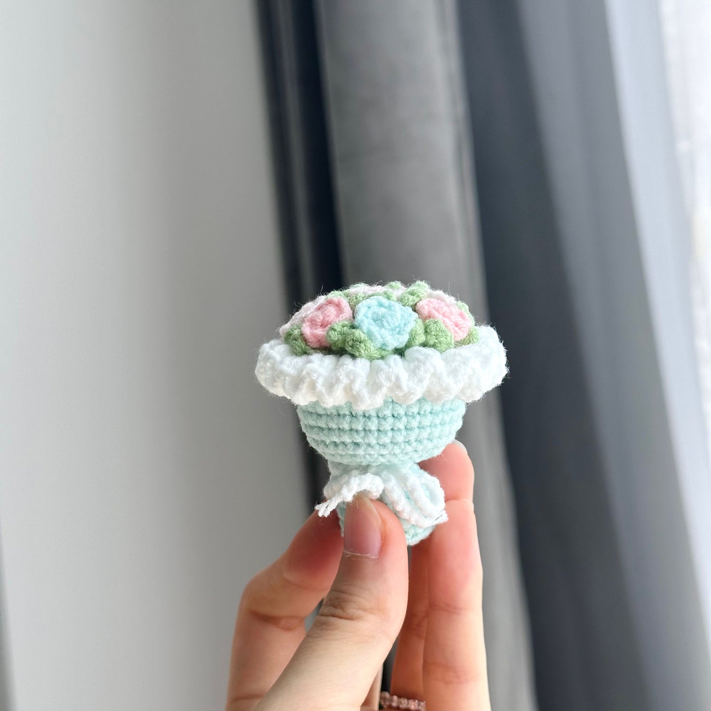 Crochet Flower Bouquet Keychain