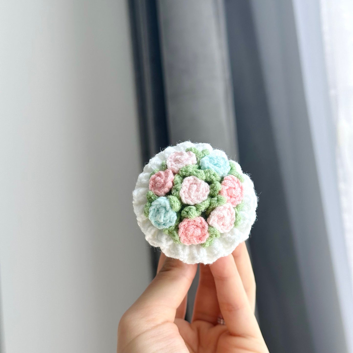 Crochet Flower Bouquet Keychain