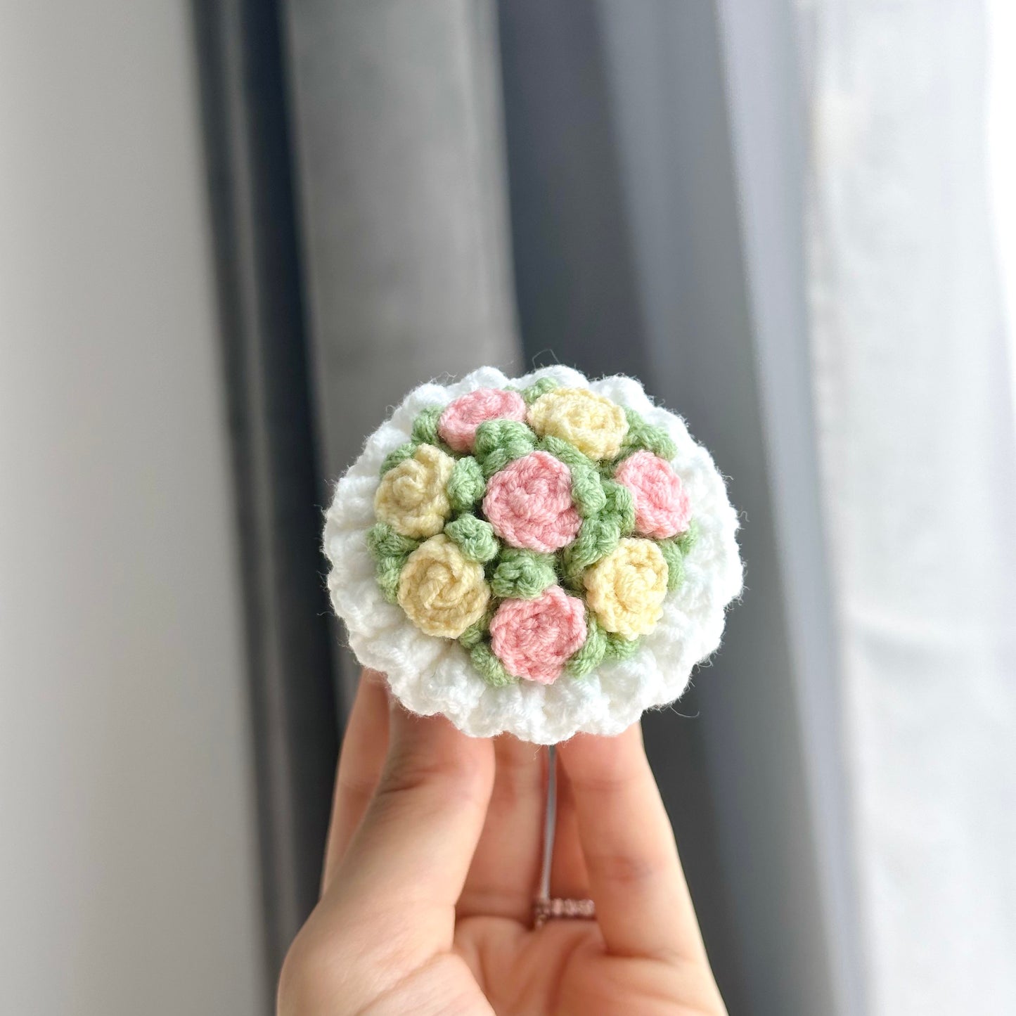 Crochet Flower Bouquet Keychain