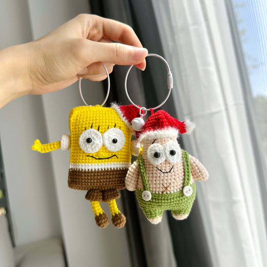 Crochet Christmas Patrick Keychain Set