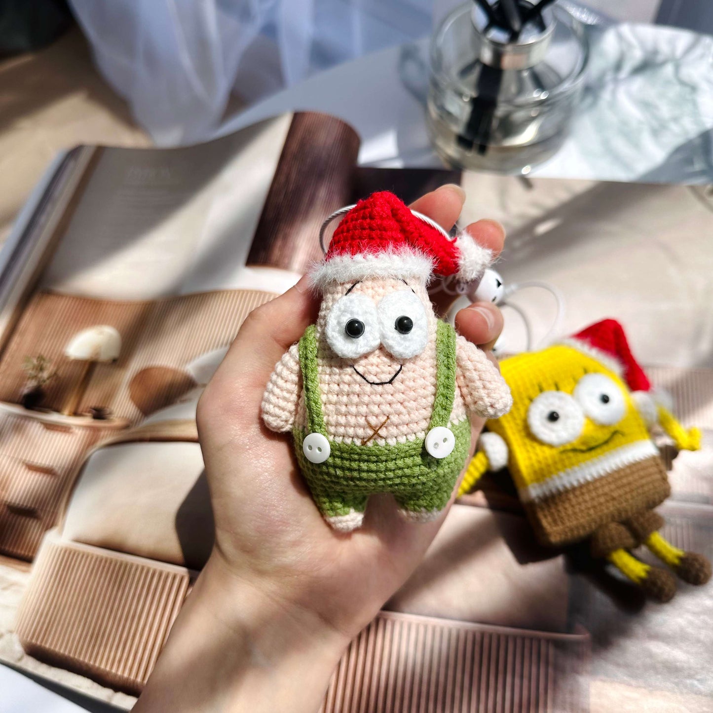Crochet Christmas Patrick Keychain Set