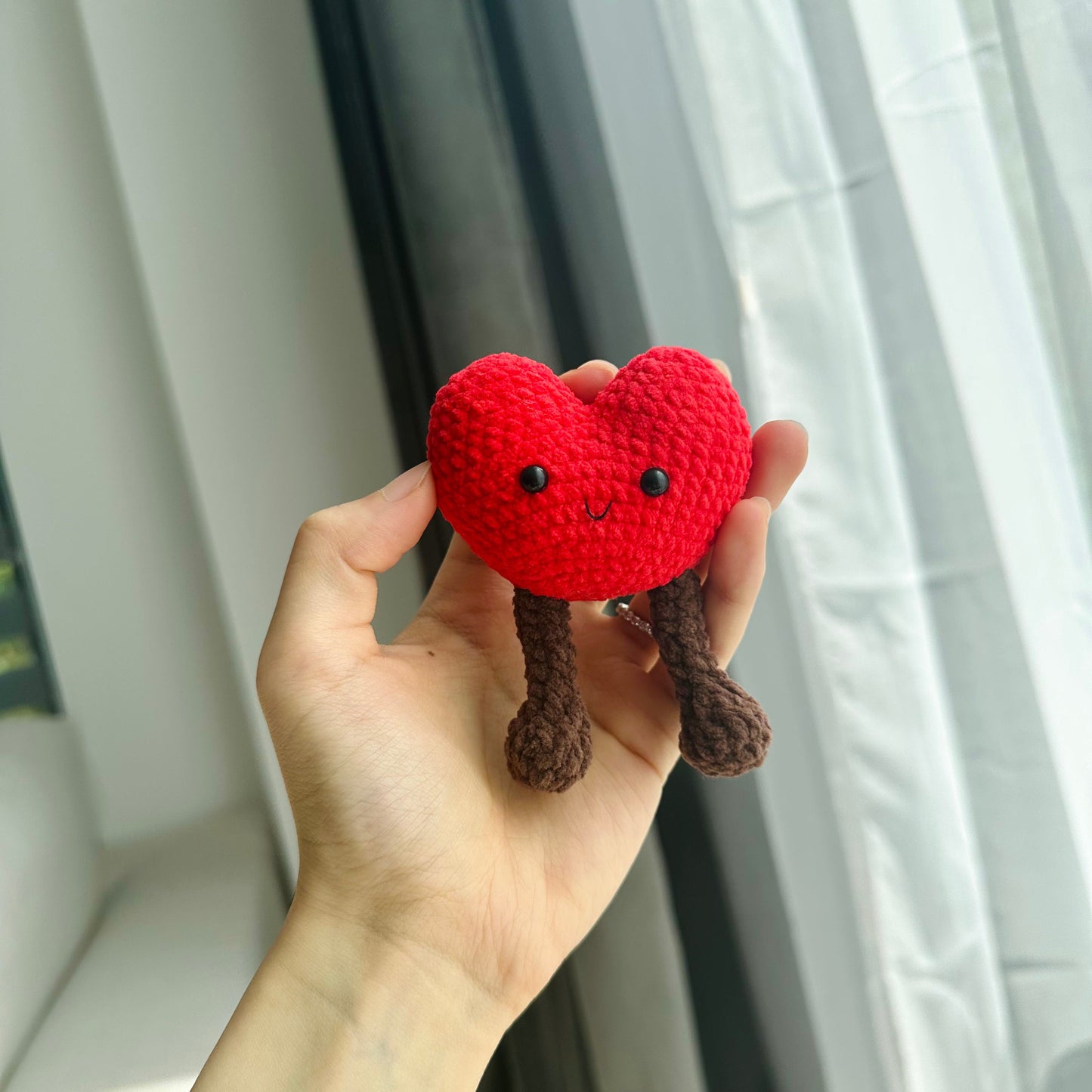 Crochet Heart Keychain
