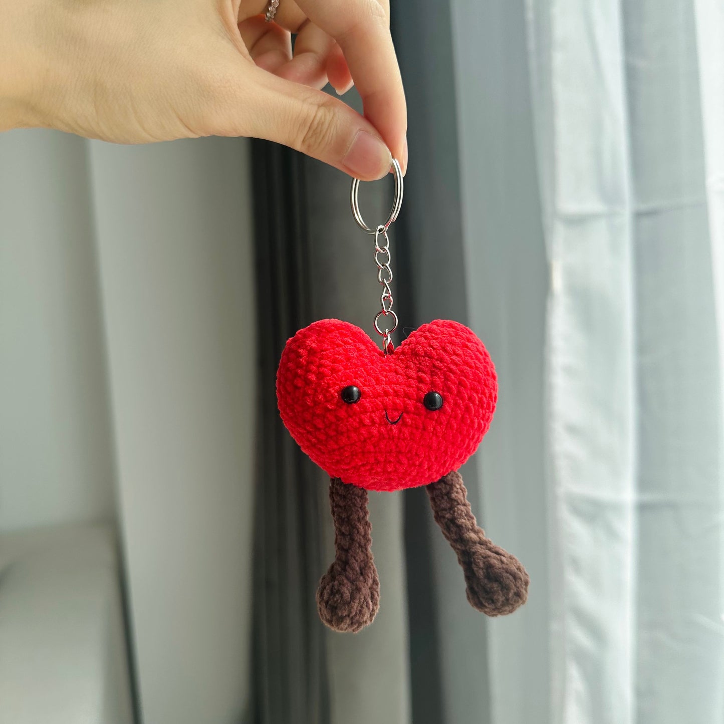 Crochet Heart Keychain