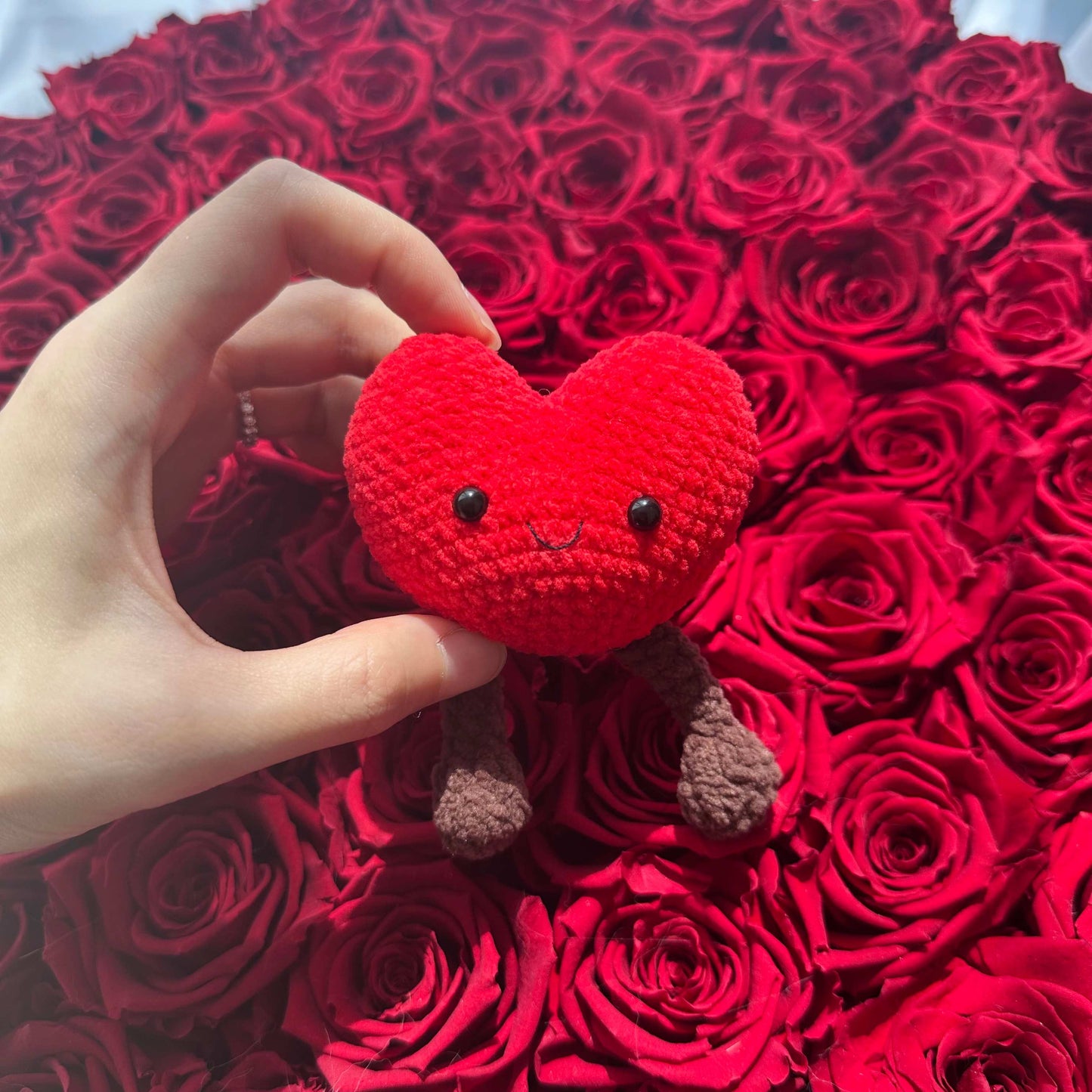 Crochet Heart Keychain