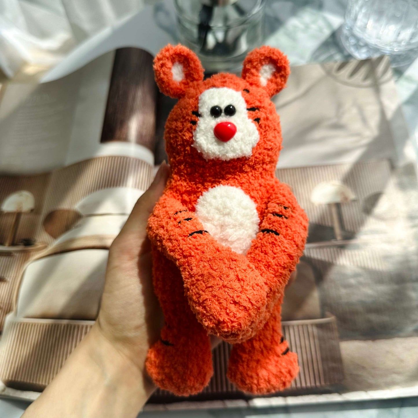 Magnetic Hugging Tiger Plush - Secret Storage, Backpack Clip & Wrist Wrap