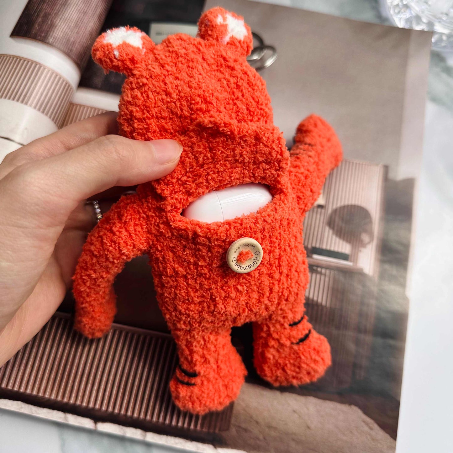 Magnetic Hugging Tiger Plush - Secret Storage, Backpack Clip & Wrist Wrap
