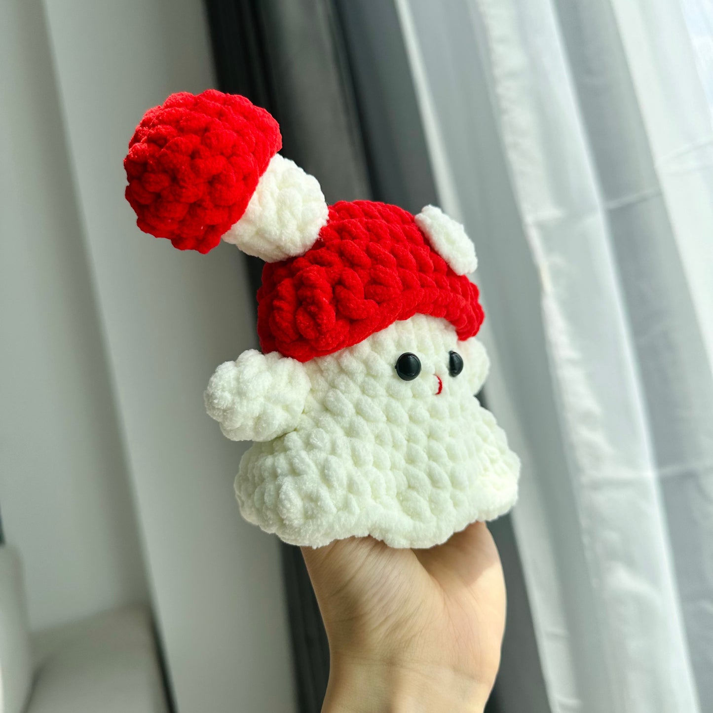 Crochet Mushroom Ghost Plushie