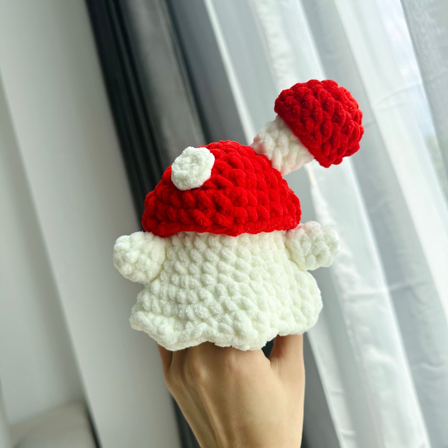Crochet Mushroom Ghost Plushie