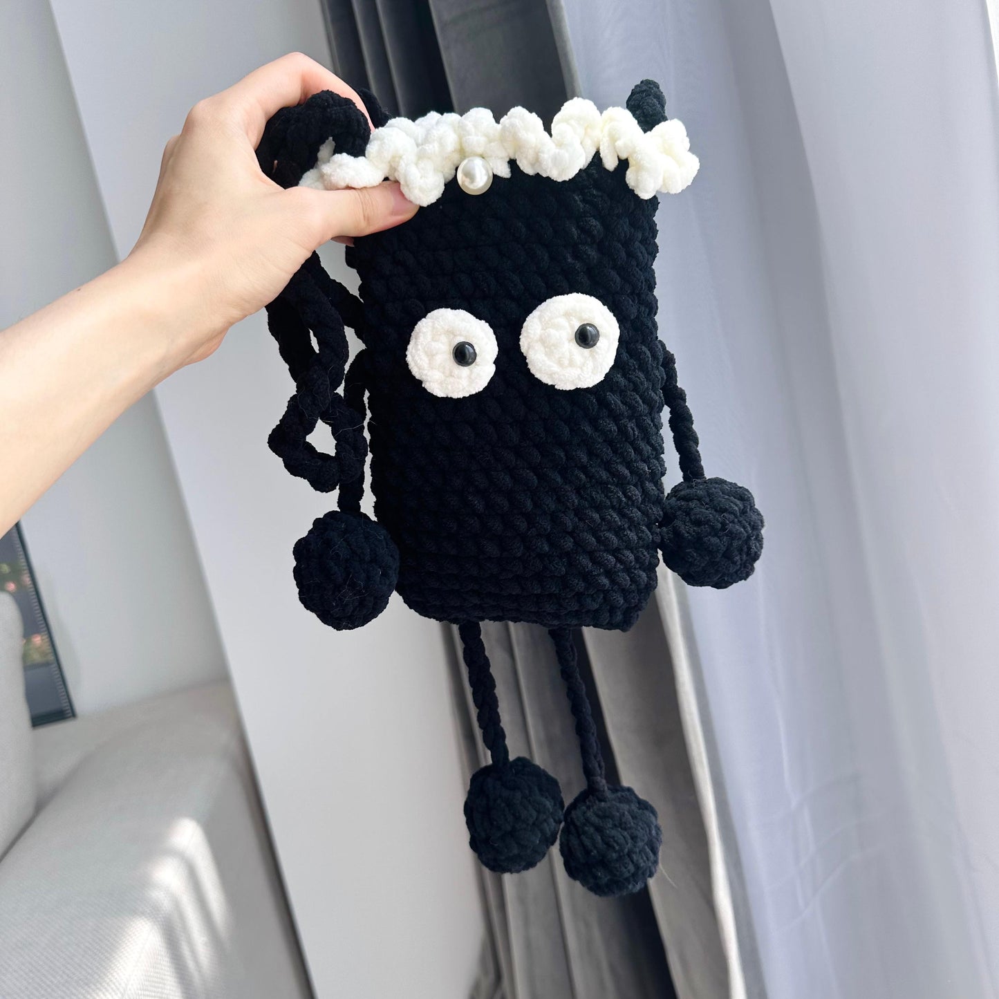 Crochet Monster Crossbody Phone Bag