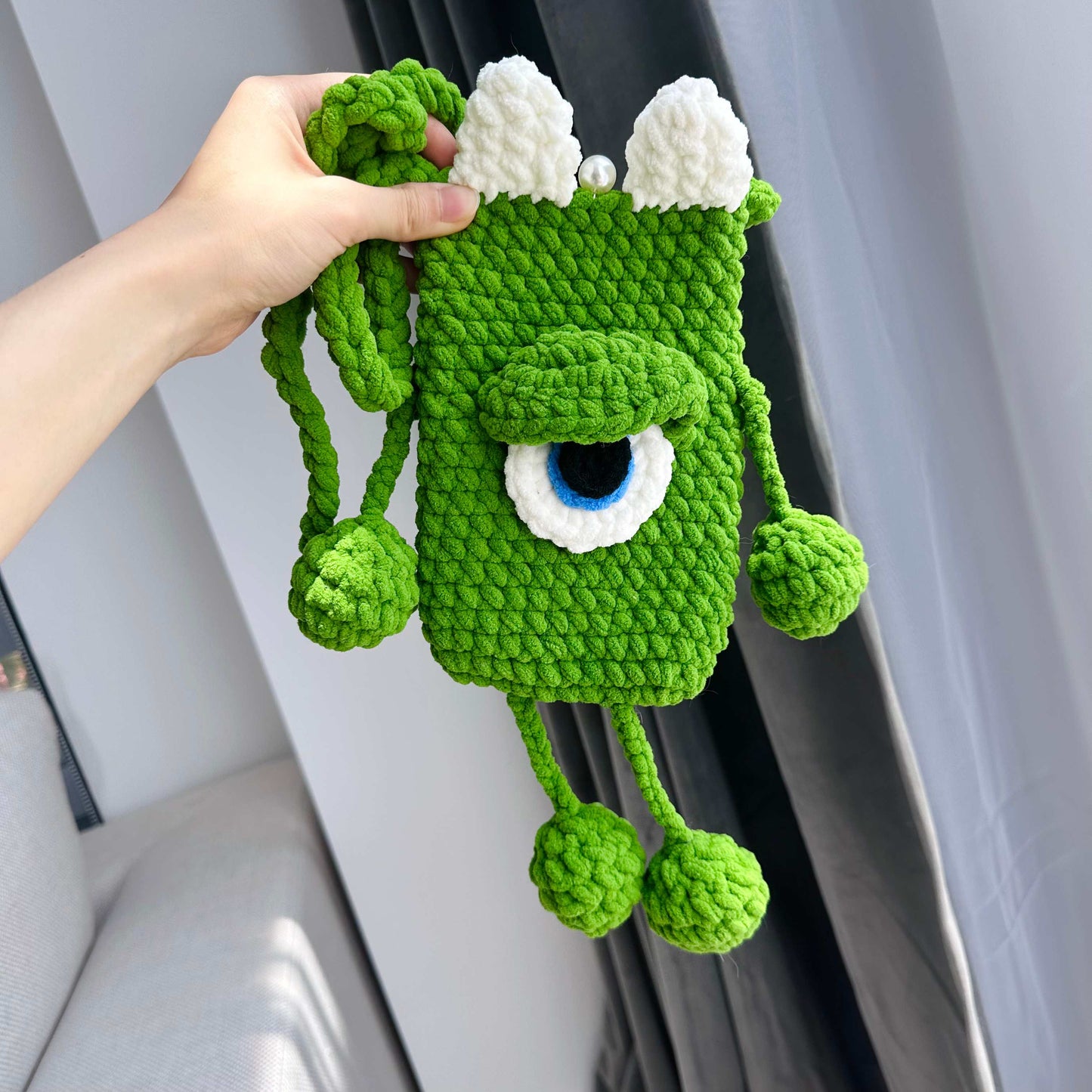 Crochet Monster Crossbody Phone Bag