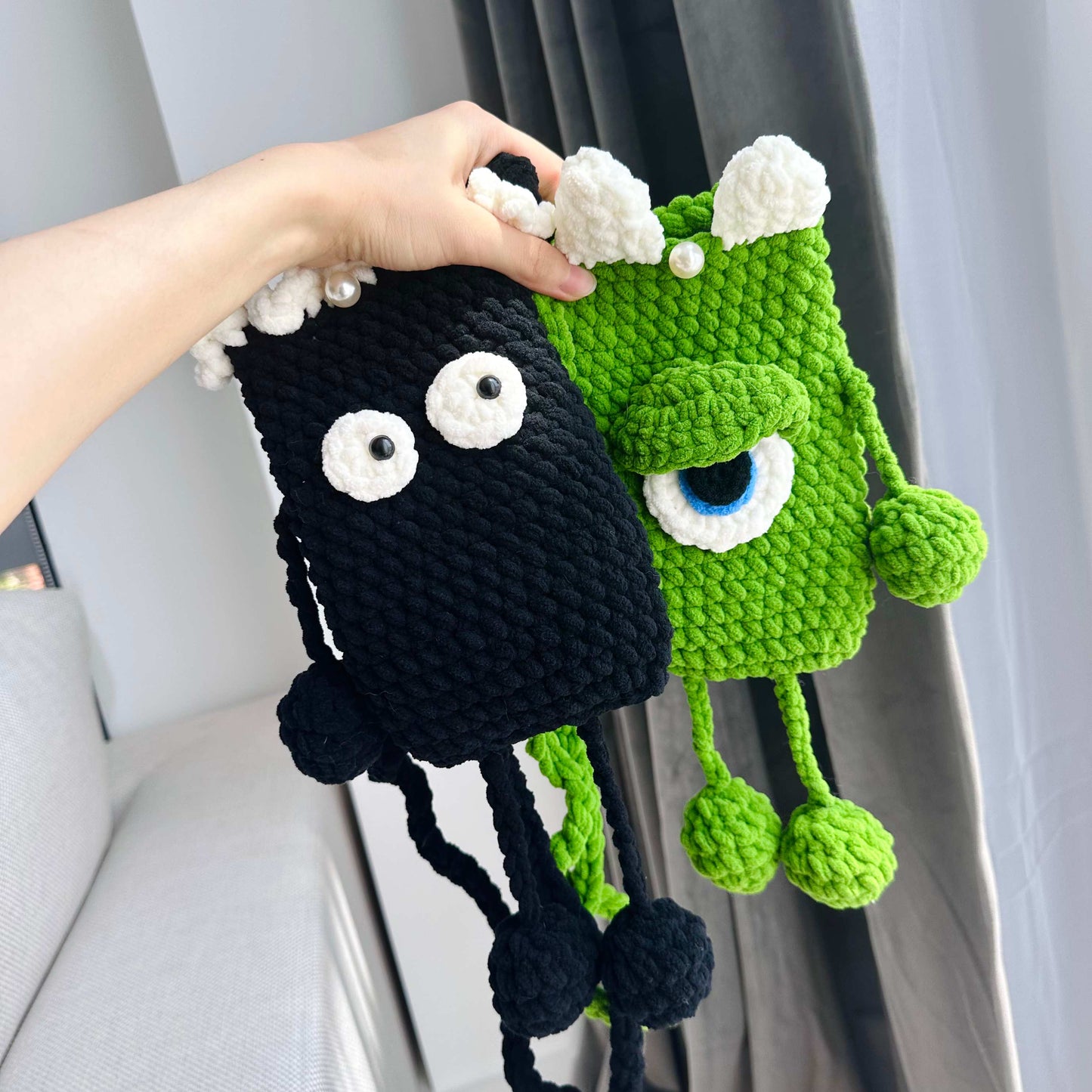 Crochet Monster Crossbody Phone Bag