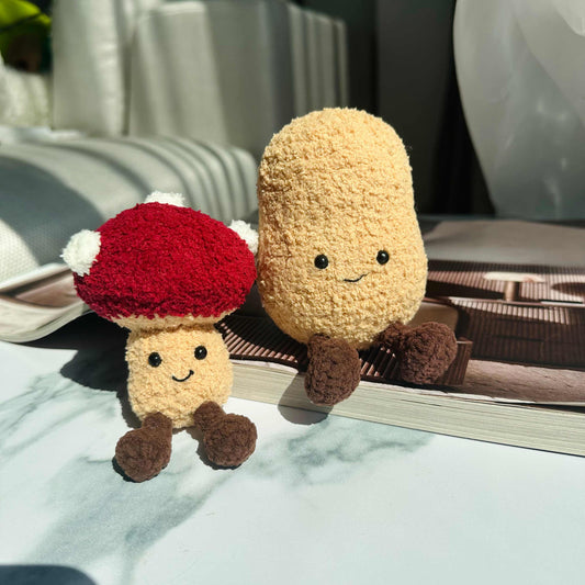 Kawaii Mushroom and Potato Plush Keychain