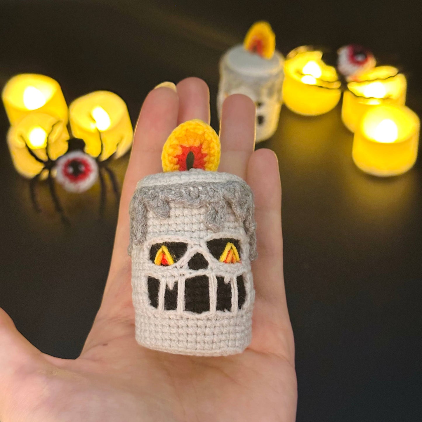Crochet Halloween Candle Plushie