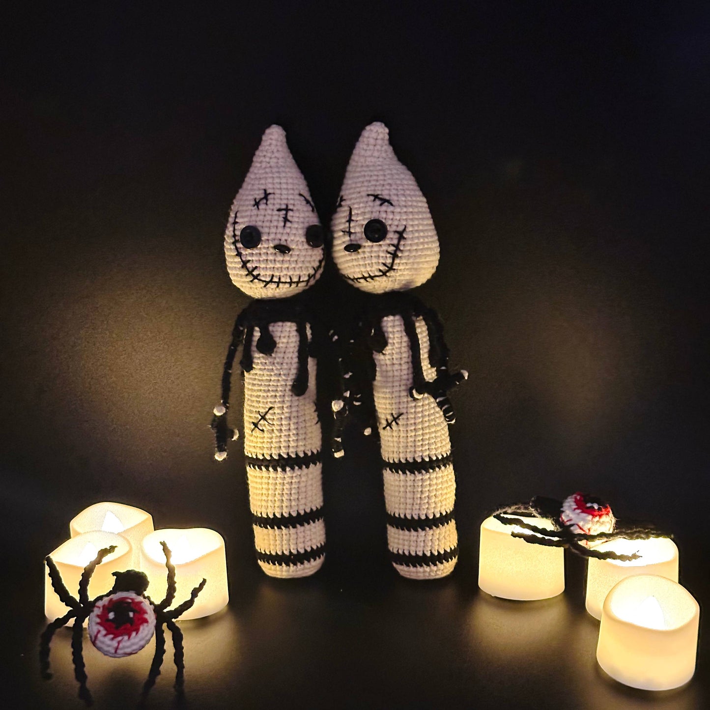 Creepy Crochet Candle Doll – Halloween Ghost Plushie Decor