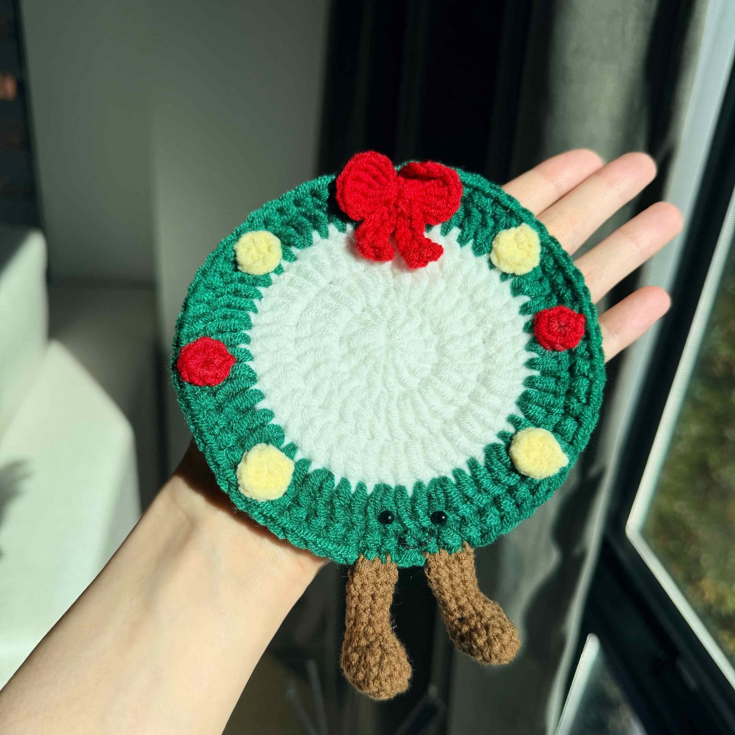Crochet Christmas Coasters Holiday Drink Mats