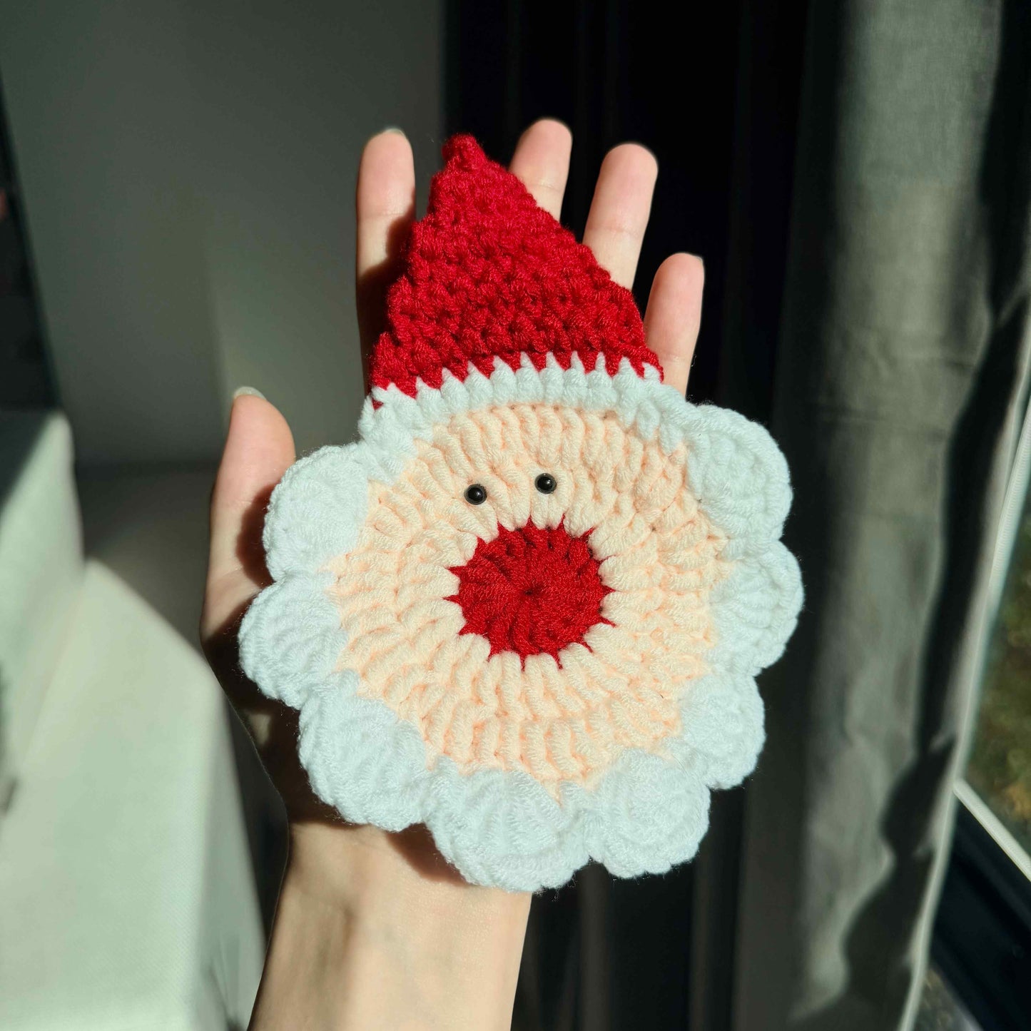 Crochet Christmas Coasters Holiday Drink Mats