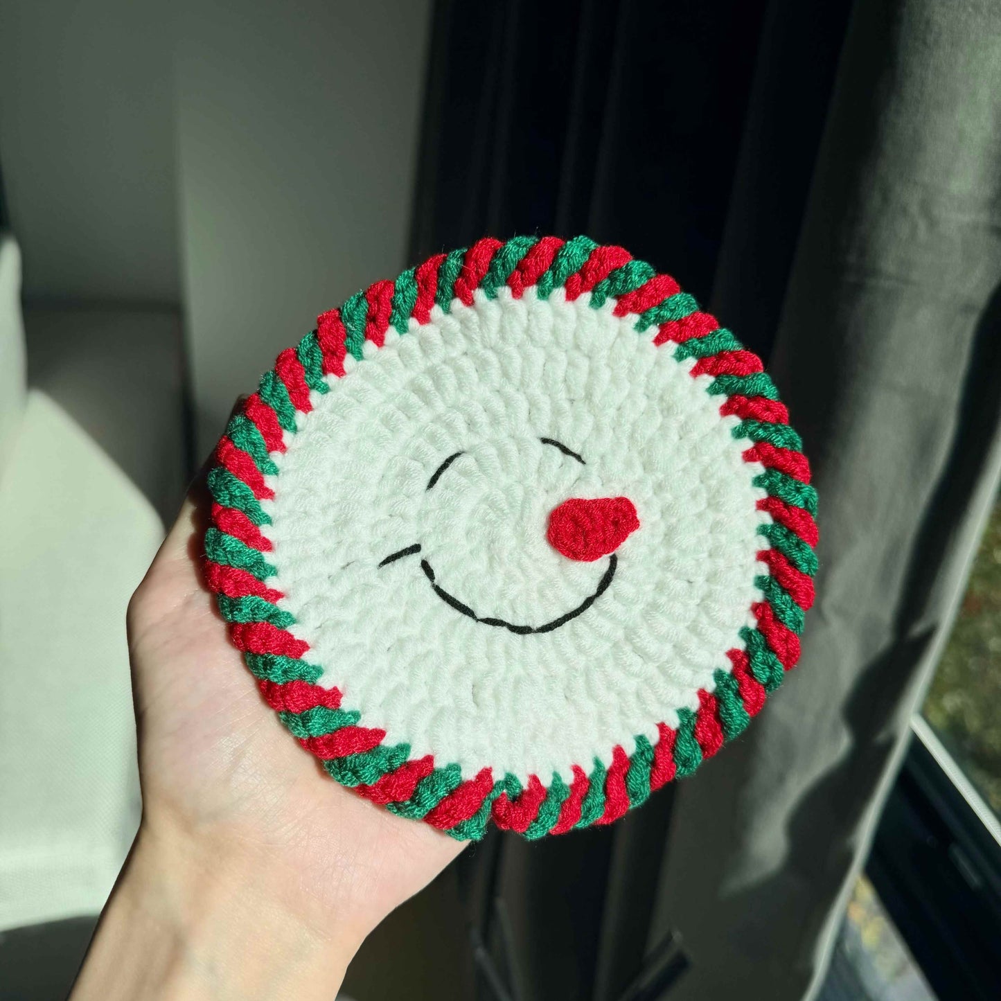 Crochet Christmas Coasters Holiday Drink Mats