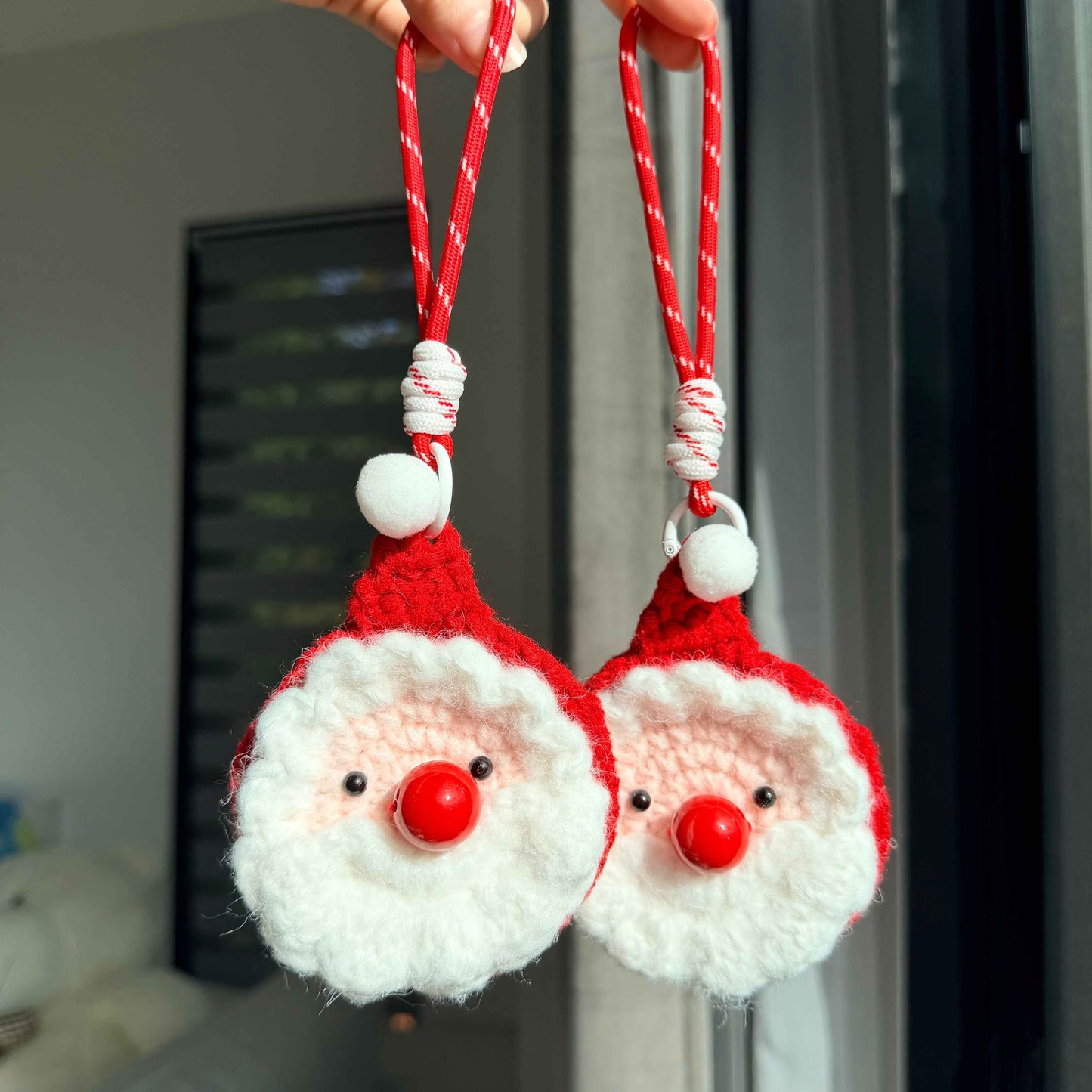 Crochet Santa Pouch Christmas Ornament AirPod Case