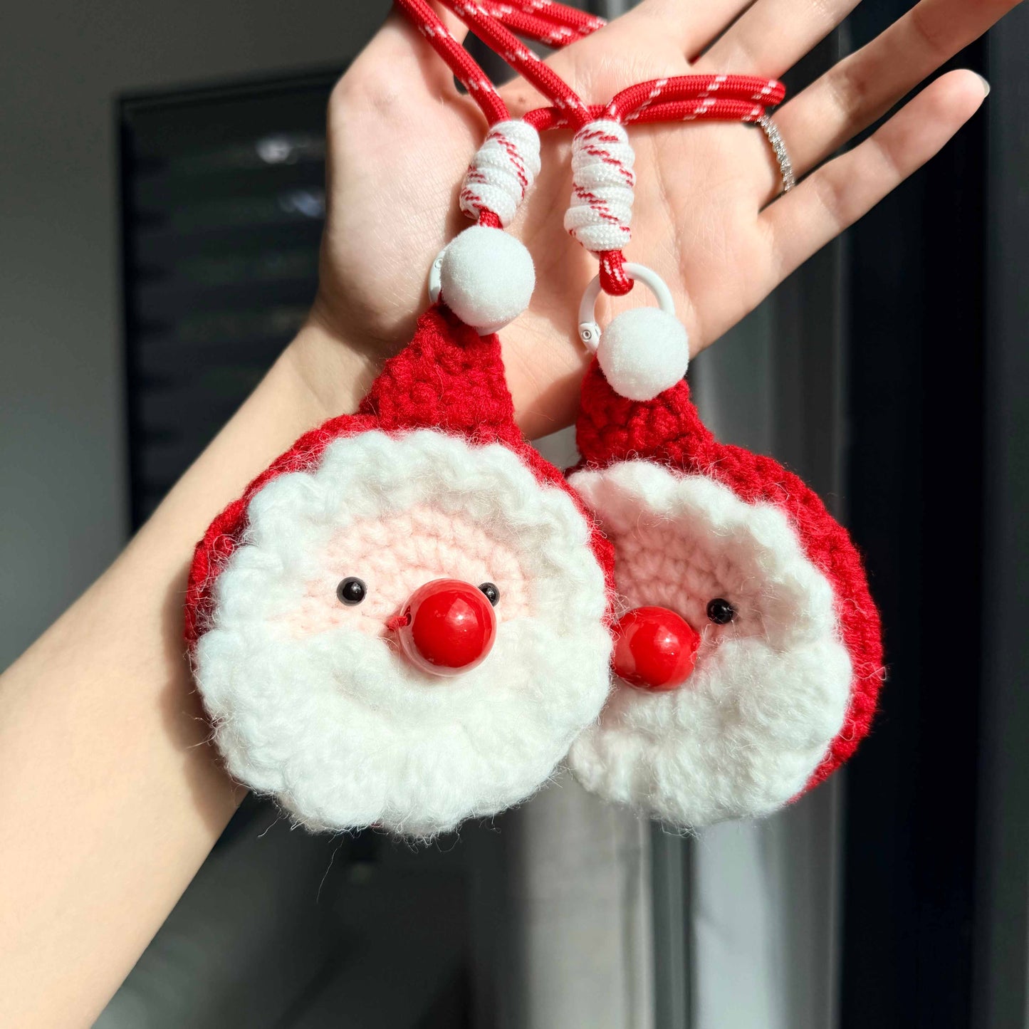 Crochet Santa Pouch Christmas Ornament AirPod Case