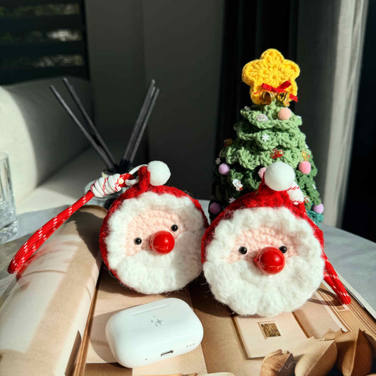 Crochet Santa Pouch Christmas Ornament AirPod Case