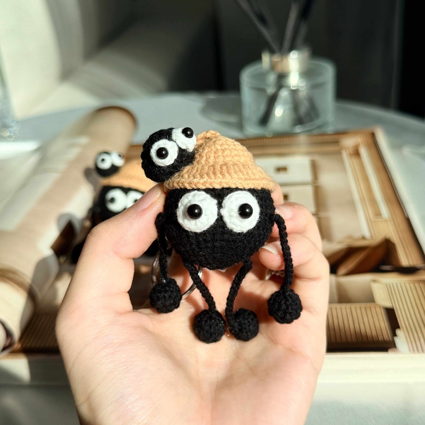 Crochet Soot Sprite Keychain