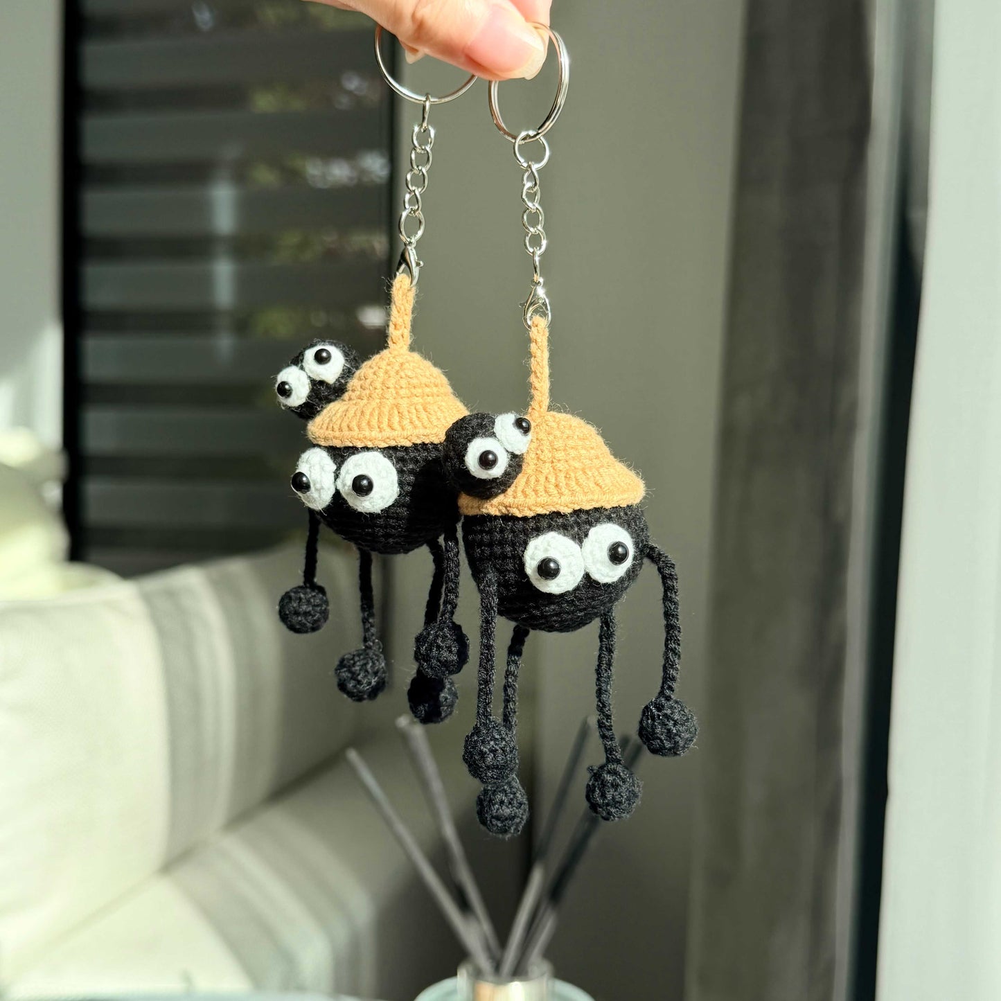 Crochet Soot Sprite Keychain