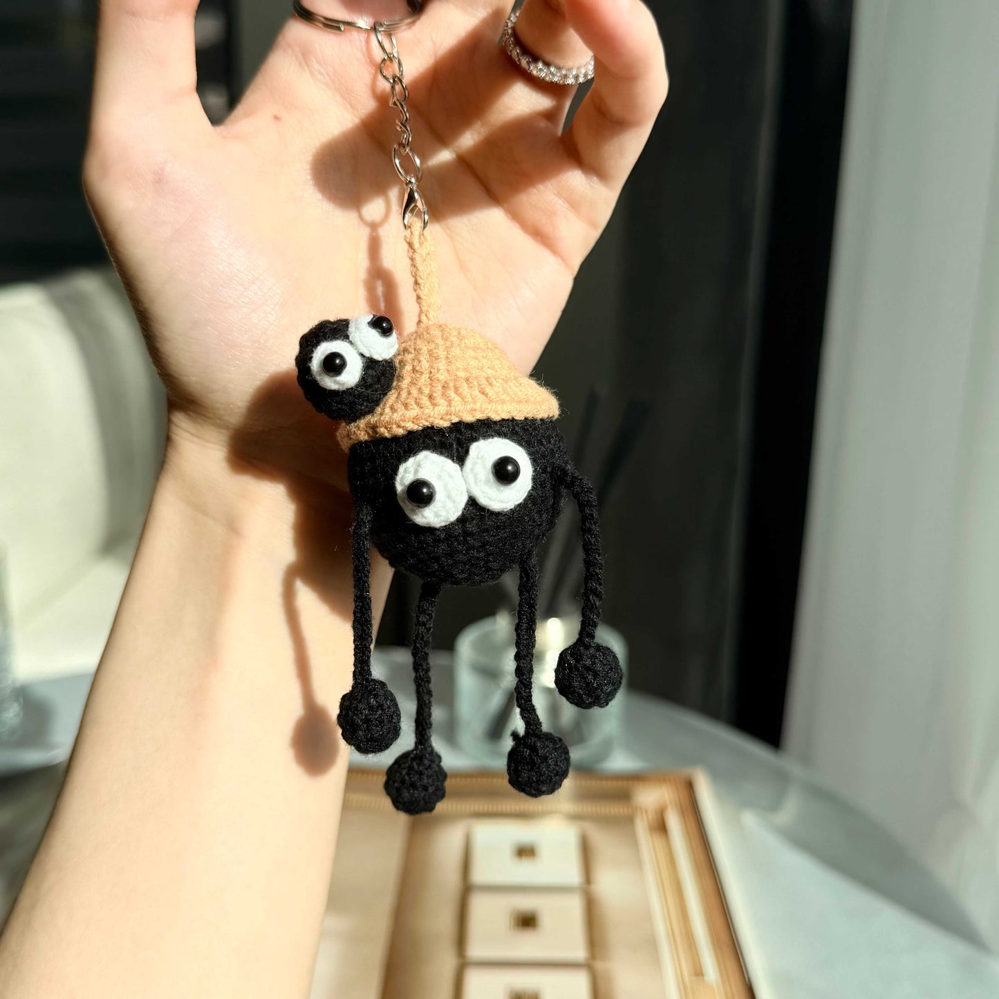 Crochet Soot Sprite Keychain