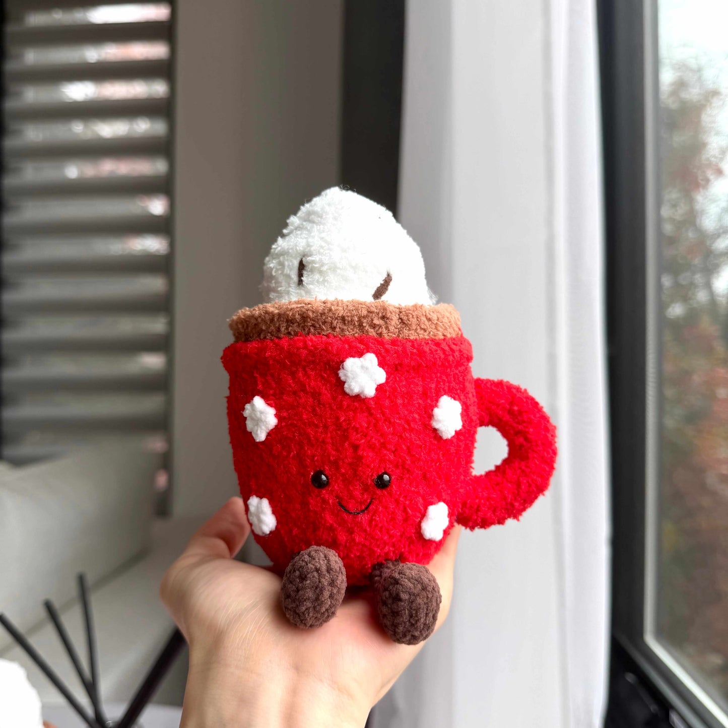 Crochet Hot Cocoa Mug Plush Christmas Decor