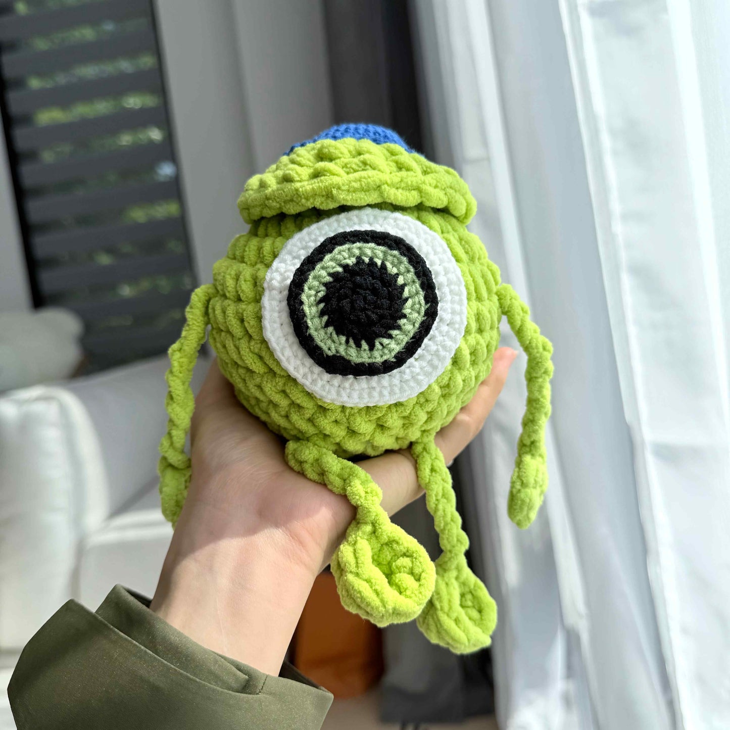 Green Crochet Mike Plush Toy