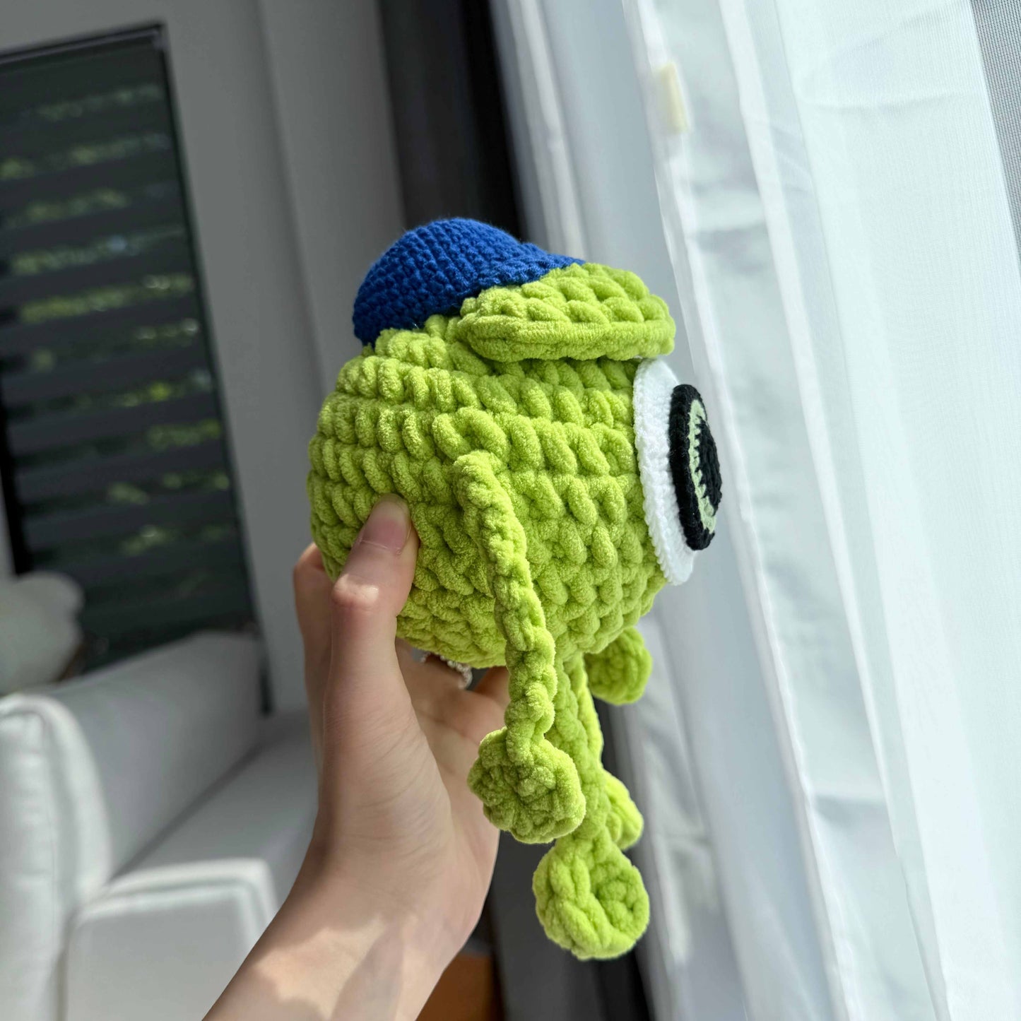 Green Crochet Mike Plush Toy