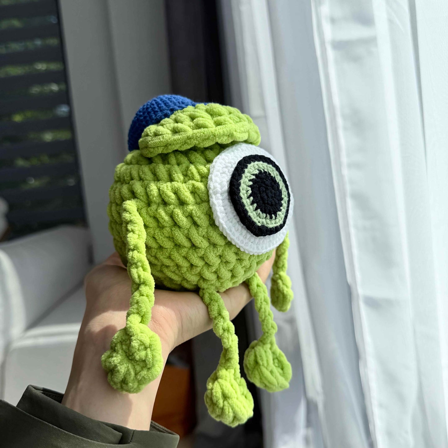 Green Crochet Mike Plush Toy